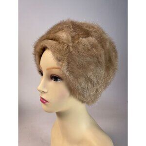 Vintage Lee Bury Dallas Beige Mink Fur Hat